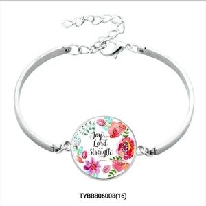 NWOT Gemstone Motivational Quote Bracelet